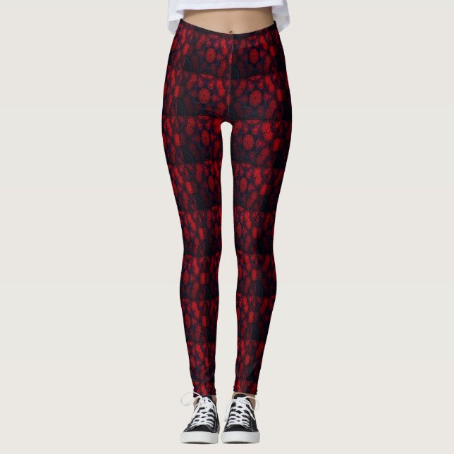 Legging Desenhos MODERN de abstrato em mosaico rosa-preto- (Frente)