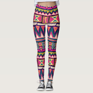 Legging Desenhos tribais: padrão asteca desenhado à mão.