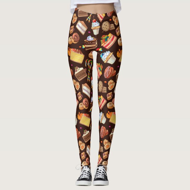 Legging Deserto De Cartoon De Humor Doces (Frente)