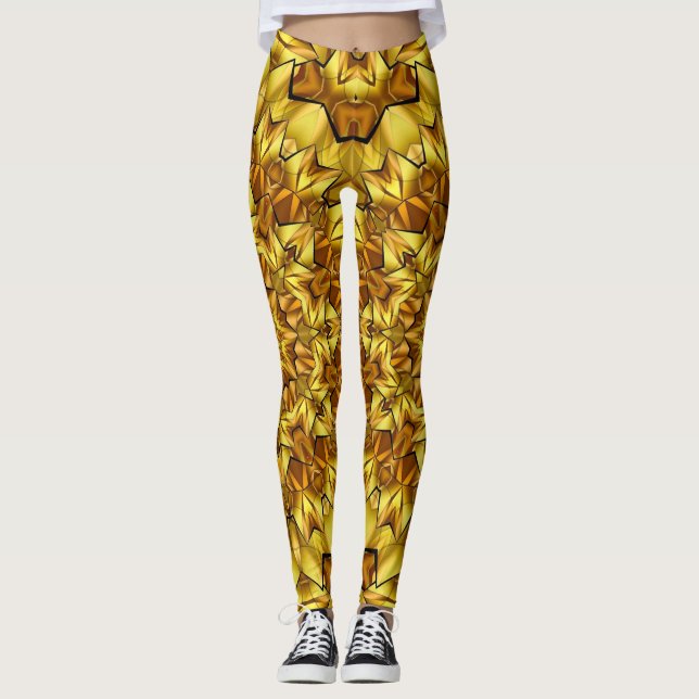 Legging Design abstrato antigo do ouro Mandala - 63495 (Frente)