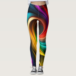 Legging Design abstrato colorido do arco-íris vibrante