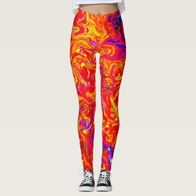 Legging Design abstrato das cores da mandioca (Frente)