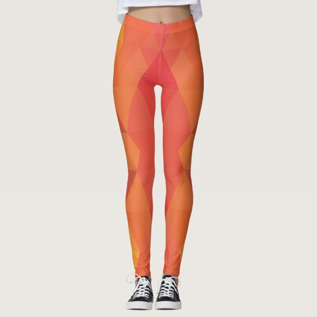 Legging Design abstrato de rhombus retrô (Frente)