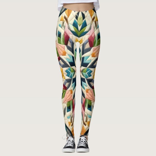 Legging Design abstrato enfileirado (Frente)