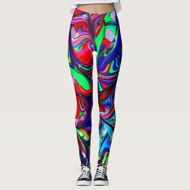 Legging Design abstrato selvagem e louco (Frente)
