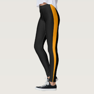 Legging Design alaranjado chique da listra