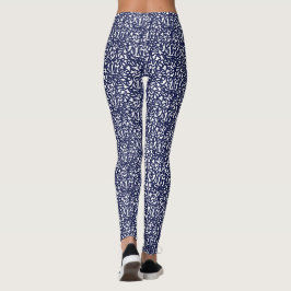 Legging design azul branco