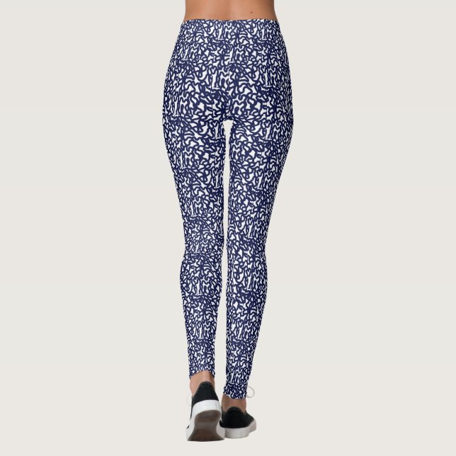 Legging design azul branco (Verso)