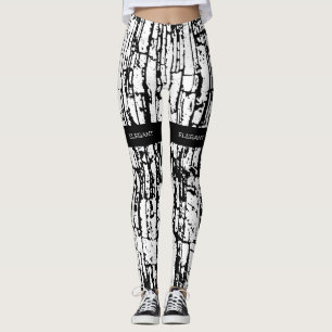 Legging Design branco preto Elegante