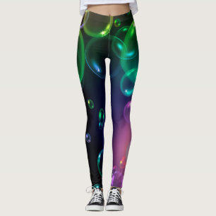 Legging design brilhante de bolha ousada