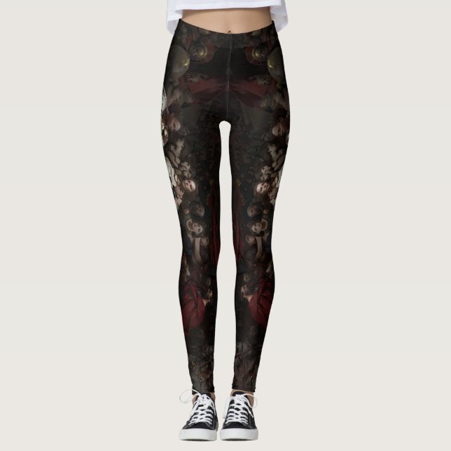 Legging Design com uma pintura que representa o antigo (Frente)