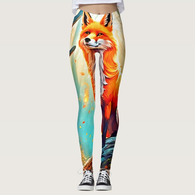 Legging Design da Cena Fox Crimson (Frente)