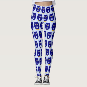Legging Design da Coruja Azul Qualquer Cor de Fundo