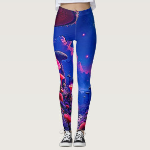 Legging Design da Noite de Cogumelos Encantada