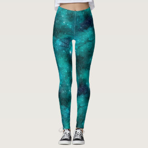 Legging Design da Série Galáxia Verde-azulado 8