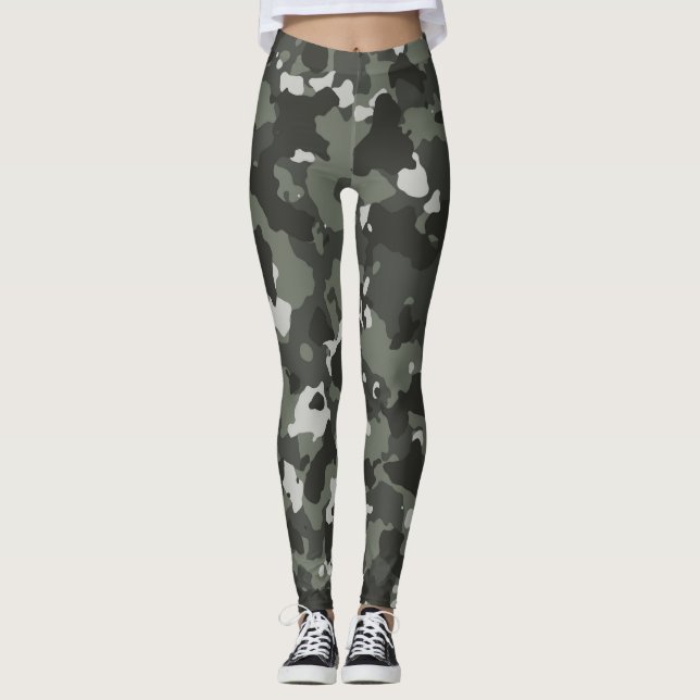 Legging Design das caneleiras da camuflagem (Frente)