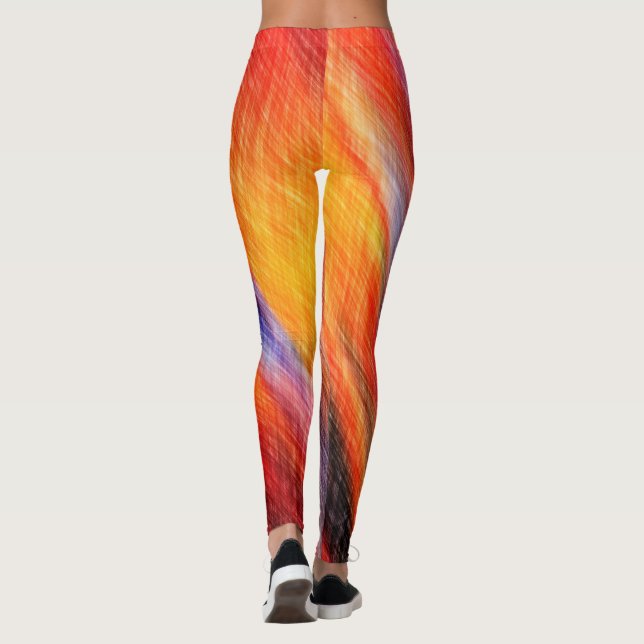 Legging Design de Abstrato de Pernas Sunset (Verso)