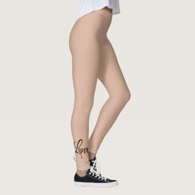 Legging Design de Amor Coração de Leopardo Glamour (Direita)