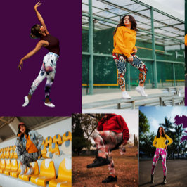 Legging design de arte ornamental intrincada amarela