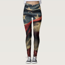 Legging Design de bandeira americana ondulante