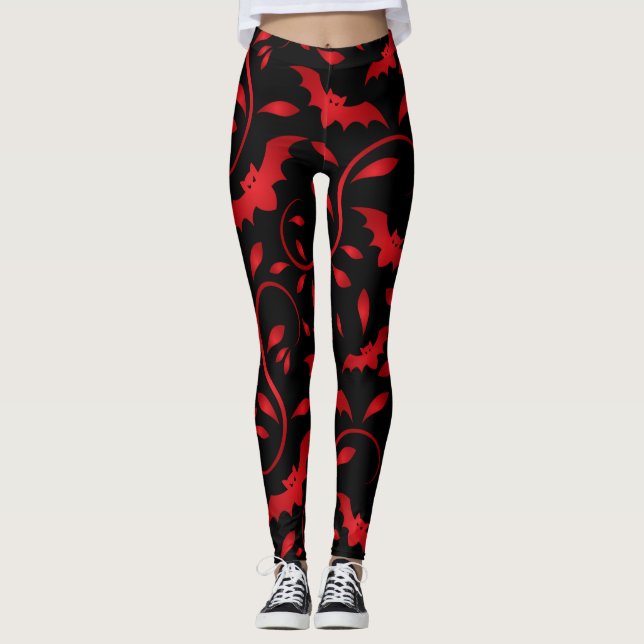 Legging design de Bats Voadores Assustadores do halloween (Frente)