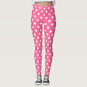Legging Design de Bolinhas branco rosa