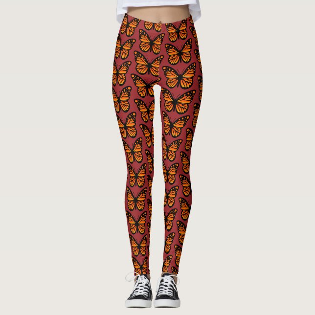 Legging Design de borboleta monarca - Pernas (Frente)