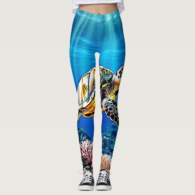 Legging Design de brilho de tartaruga (Frente)