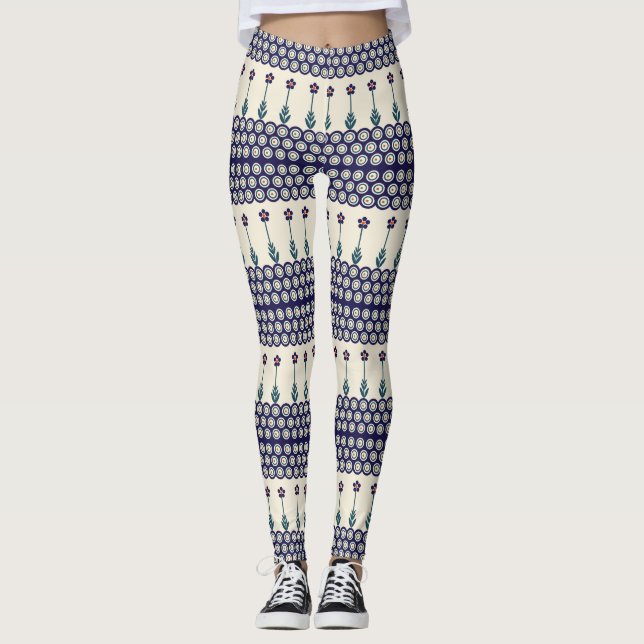 Legging Design de cerâmica tradicional polonesa (Frente)