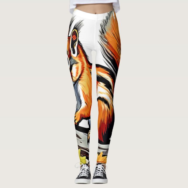 Legging Design de Charme de Esquilo de Outono (Frente)