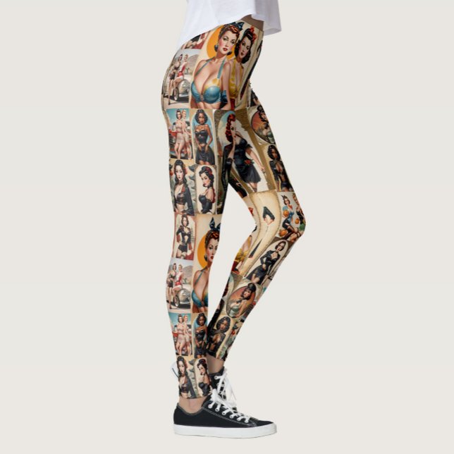 Legging Design de Coleção de Raparigas Clássicas de Pin-up (Criador carregado)