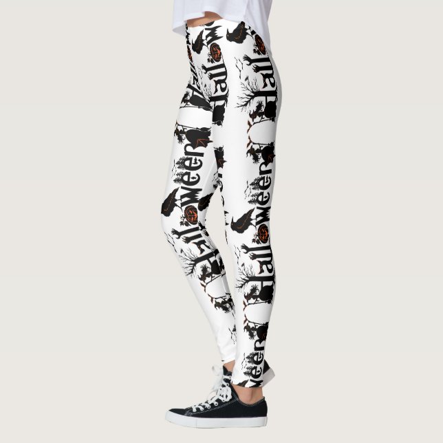 Legging Design de Conceito de Tipografia do Halloween Blac (Esquerda)