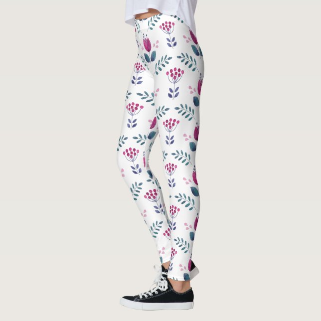 Legging Design de Cor Floral Floral (Esquerda)