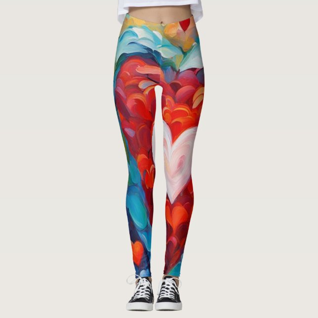 Legging Design de coração pintado (Frente)