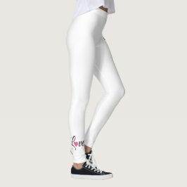Legging Design de Coração Pontilhado Minimalista