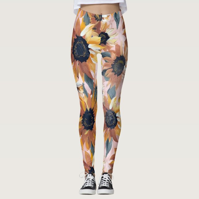 Legging Design de Cores de Água do Sol (Frente)