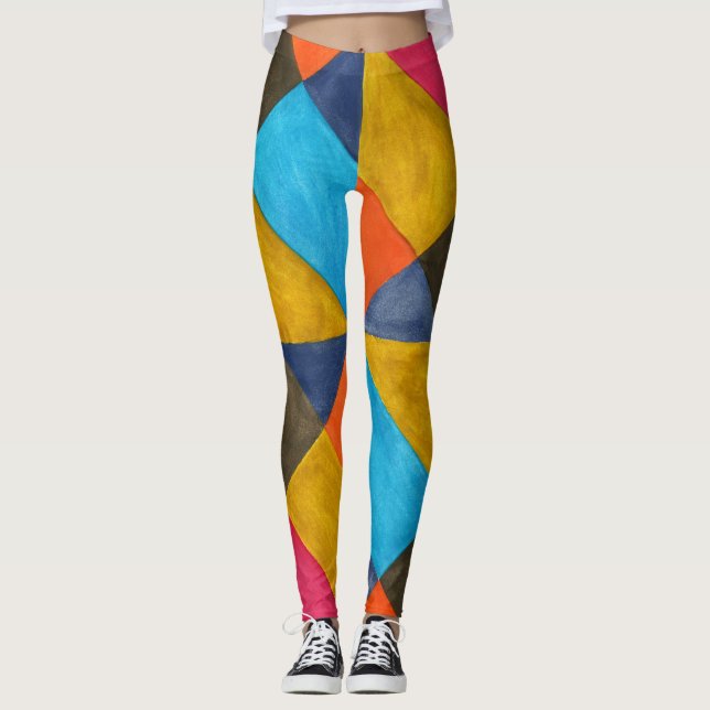 Legging Design de criação de abstrato de aquarela. (Frente)