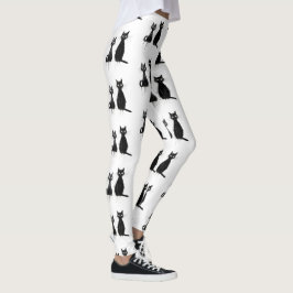 Legging Design de dois gatos pretos