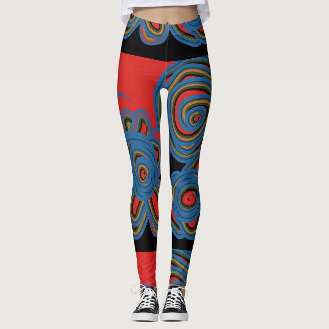 Legging Design de espiral floral mexicano americano (Frente)