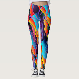 Legging Design de Estilo de Pintura com Abstrato com Dispe
