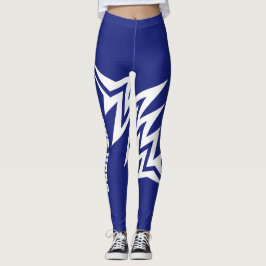 Legging Design de Estrela Tribal Personalizada Azul Marinh
