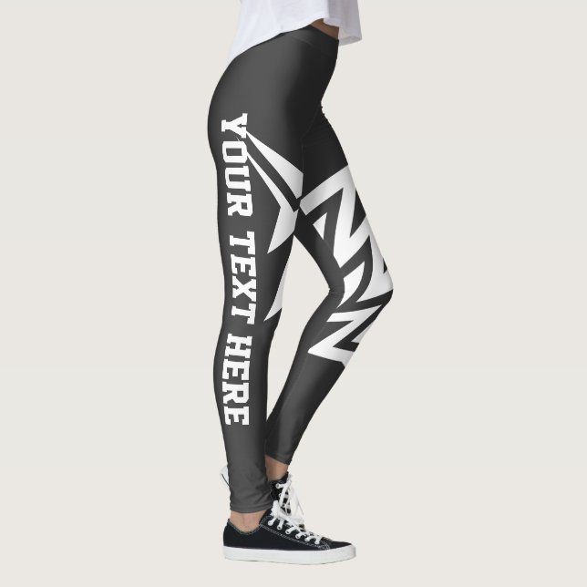 Legging Design de Estrela Tribal Personalizado Charcol Cin (Direita)