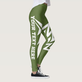 Legging Design de Estrela Tribal Personalizado Oliva Verde