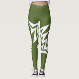 Legging Design de Estrela Tribal Personalizado Oliva Verde