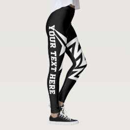 Legging Design de Estrela Tribal Personalizado Preto e Bra