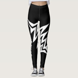 Legging Design de Estrela Tribal Personalizado Preto e Bra