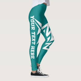 Legging Design de Estrela Tribal Personalizado Verde Turqu