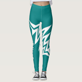 Legging Design de Estrela Tribal Personalizado Verde Turqu