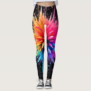 Legging Design de explosão de cor vibrante