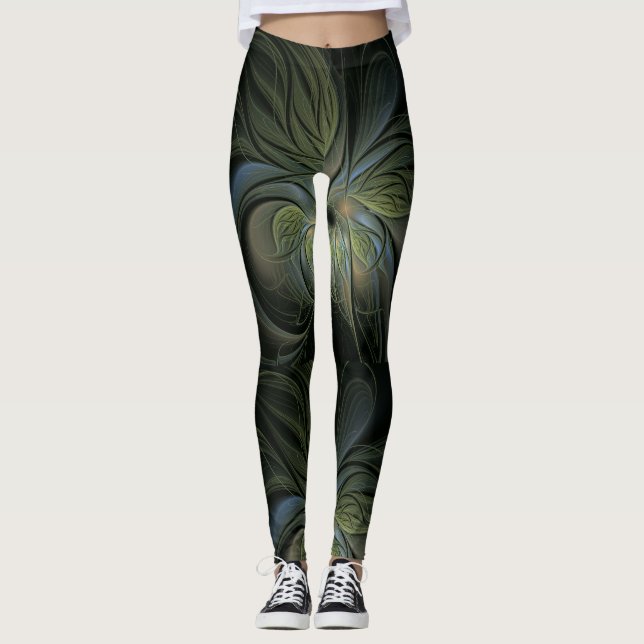 Legging Design de fantasia sobre fundo preto com cor legal (Frente)
